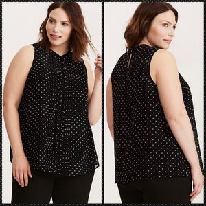 Torrid
Polka Dot Ruffled Front Chiffon Tank Top